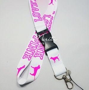 PINK lanyard/keychain/Id holder